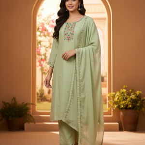 Adhwika – Mint Essence Embroidered Luxe Salwar Suit