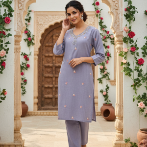 Ashwika – The Blush Bloom Kurti Set