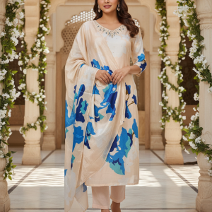 Meher – Peach Bloom Crape Silk Kurta Set